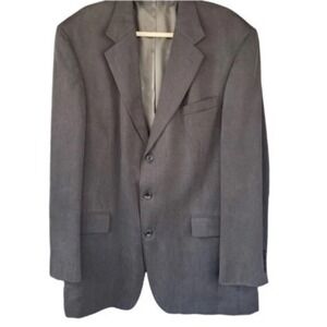 Oscar de la Renta Menswear‎ Blazer Jacket Size 44L Tencel Blend Gray Classic